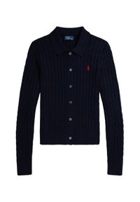 Polo Ralph Lauren Kardigan 211971881501 Granatowy Slim Fit. Typ kołnierza: polo. Kolor: niebieski. Materiał: bawełna #1