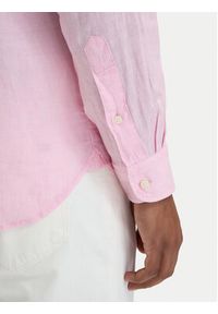 TOMMY HILFIGER - Tommy Hilfiger Koszula MW0MW41530 Różowy jasny Regular Fit. Kolor: różowy. Materiał: len #5