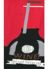 His Story - Skarpetki Bawełniane - Tematyczne - Motyw Wina. Kolor: czerwony, wielokolorowy. Materiał: elastan, bawełna, poliamid #2