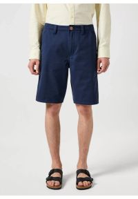 Wrangler - WANGLER MĘSKIE SZORTY MATERIAŁOWE CASEY CHINO SHORTS BLACK IRIS 112350681. Materiał: materiał