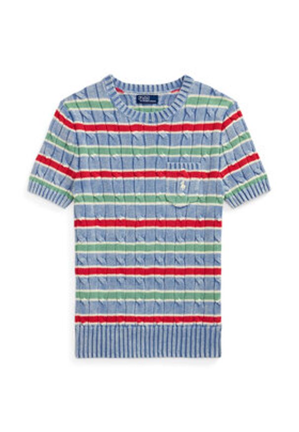 Polo Ralph Lauren Sweter 211965755001 Niebieski Slim Fit. Typ kołnierza: polo. Kolor: niebieski. Materiał: bawełna