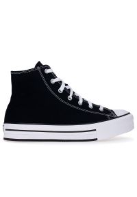 Buty unisex Converse Chuck Taylor All Star Lift Platform 272855C - czarne. Wysokość cholewki: przed kolano. Zapięcie: sznurówki. Kolor: czarny. Materiał: materiał. Szerokość cholewki: normalna. Obcas: na platformie. Styl: elegancki, klasyczny