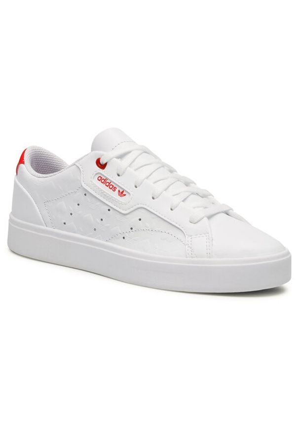 Adidas - Buty adidas. Kolor: biały. Materiał: skóra