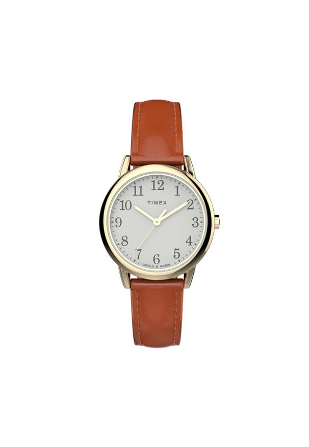 Timex Zegarek Easy Reader Classic TW2W32600 Brązowy. Kolor: brązowy