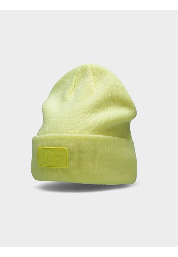 4f - Czapka zimowa dziewczęca - żółta. Kolor: żółty. Sezon: zima