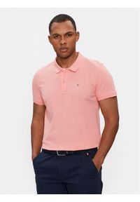 Tommy Jeans Polo DM0DM18312 Różowy Slim Fit. Typ kołnierza: polo. Kolor: różowy. Materiał: bawełna