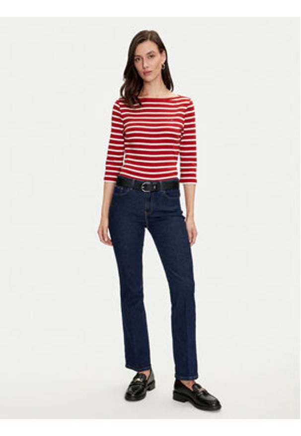 TOMMY HILFIGER - Tommy Hilfiger Bluzka New Cody WW0WW40589 Czerwony Slim Fit. Kolor: czerwony. Materiał: bawełna