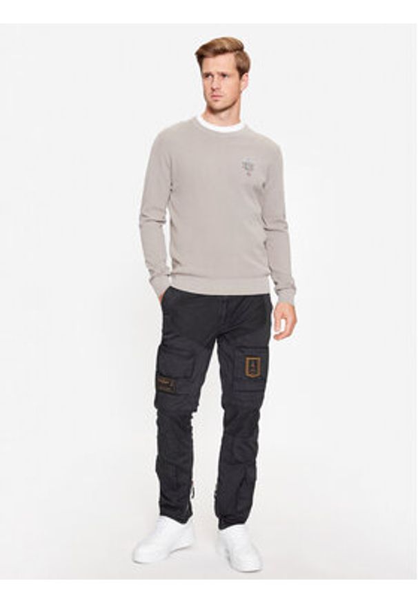 Aeronautica Militare Sweter 232MA1394L463 Zielony Regular Fit. Kolor: zielony. Materiał: bawełna
