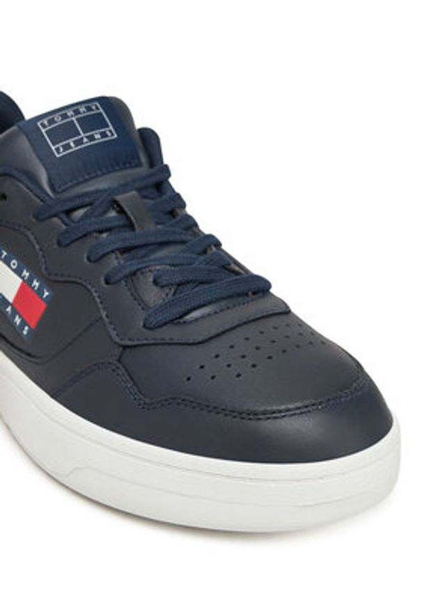Tommy Jeans Sneakersy (New) Tjm Cupsole Leather Ess EM0EM01443 Granatowy. Kolor: niebieski. Materiał: skóra