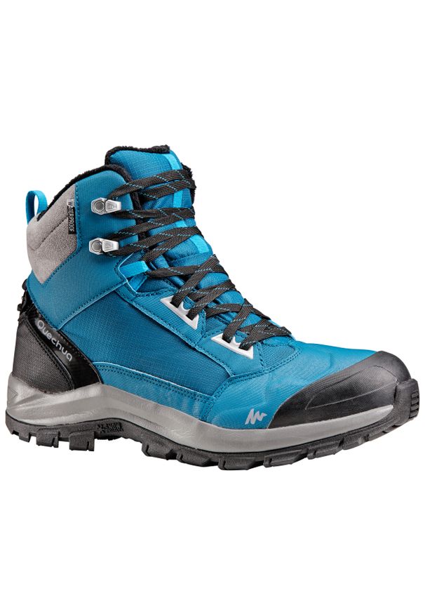 quechua - Buty turystyczne męskie Quechua SH500 mountain Mid wodoodporne. Kolor: niebieski, turkusowy, wielokolorowy. Materiał: materiał. Szerokość cholewki: normalna. Sezon: zima. Sport: wspinaczka