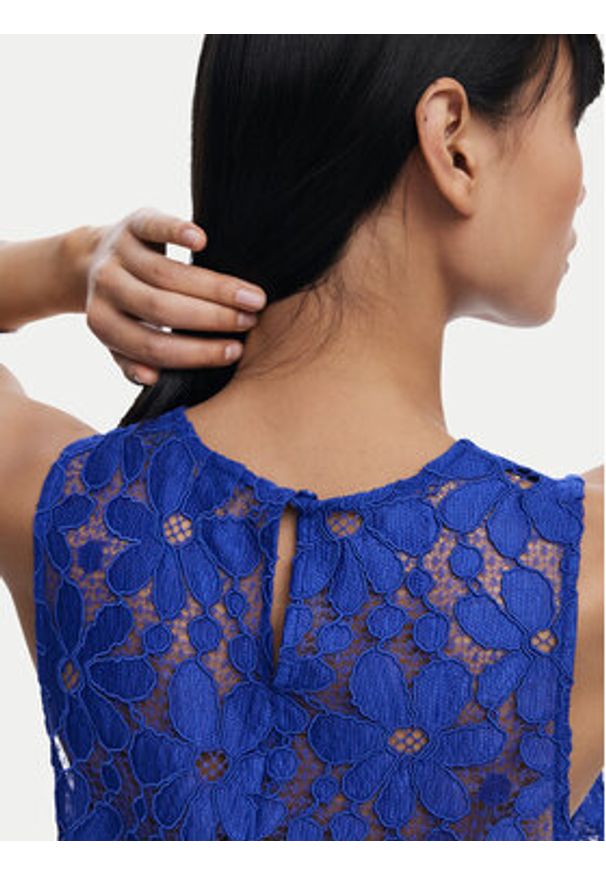 Desigual Top Tanatos 25SWBW25 Niebieski Slim Fit. Kolor: niebieski. Materiał: syntetyk