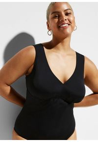 bonprix - Mocno modelujący kostium kąpielowy z dekoltem w serek. Kolor: czarny #2