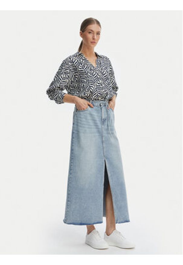Vero Moda Spódnica jeansowa Wien 10341834 Niebieski Regular Fit. Kolor: niebieski. Materiał: bawełna