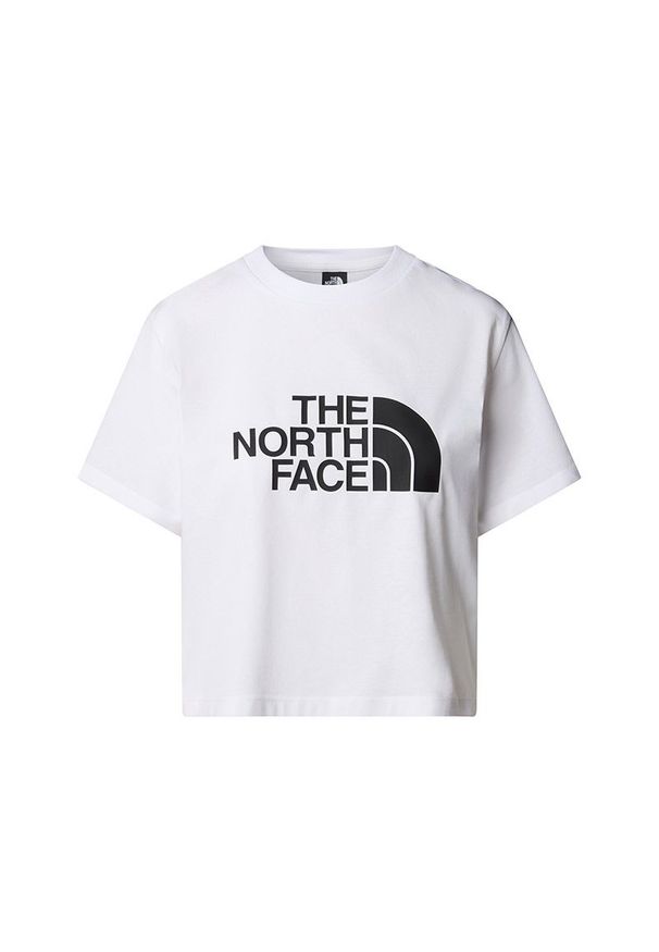 Koszulka damska The North Face Easy 0A8A6HFN41 - biała. Kolor: biały. Materiał: poliester, bawełna. Długość rękawa: krótki rękaw. Długość: krótkie. Wzór: nadruk