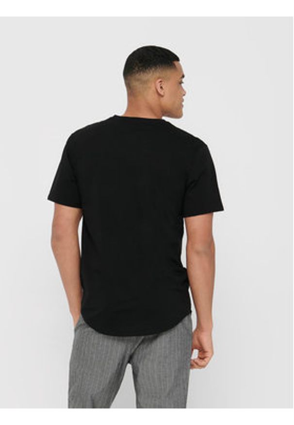 Only & Sons T-Shirt Matt 22002973 Czarny Regular Fit. Kolor: czarny. Materiał: bawełna