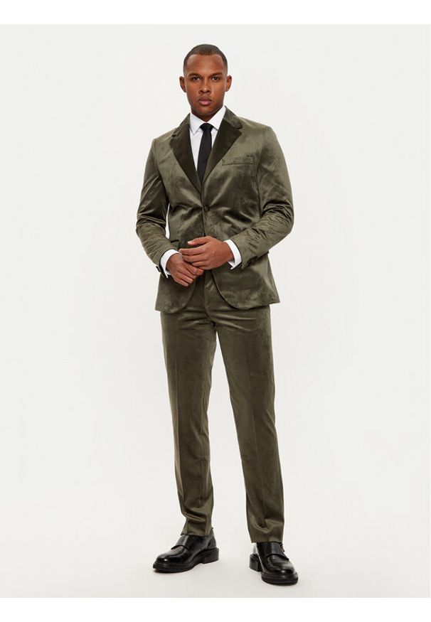 Jack & Jones Garnitur Velvet 12271528 Zielony Slim Fit. Kolor: zielony. Materiał: syntetyk