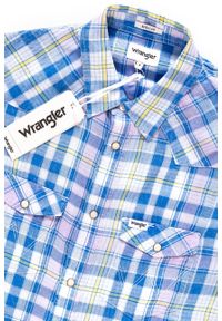 Wrangler - KOSZULA MĘSKA KRÓTKI RĘKAW WRANGLER SS WESTERN SHIRT TURKISH SEA W5A246D86 112130000. Długość rękawa: krótki rękaw. Długość: krótkie. Wzór: kratka #3