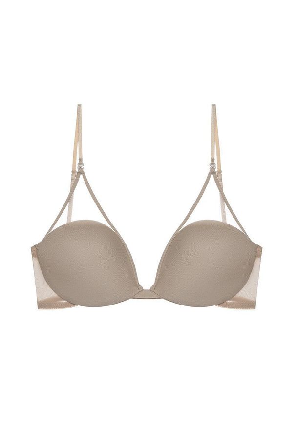 Intica - Stanik bez fiszbin z wygodnej tkaniny Shantimitra. Kolor: beżowy. Materiał: tkanina