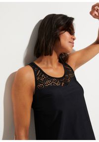 bonprix - Tankini (2 części), dłuższy rozmiar, z szybko schnącego materiału. Kolor: czarny. Materiał: materiał. Długość: długie