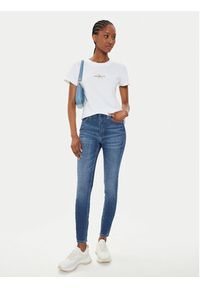 Calvin Klein Jeans T-Shirt Monologo J20J223563 Biały Slim Fit. Kolor: biały. Materiał: bawełna #4