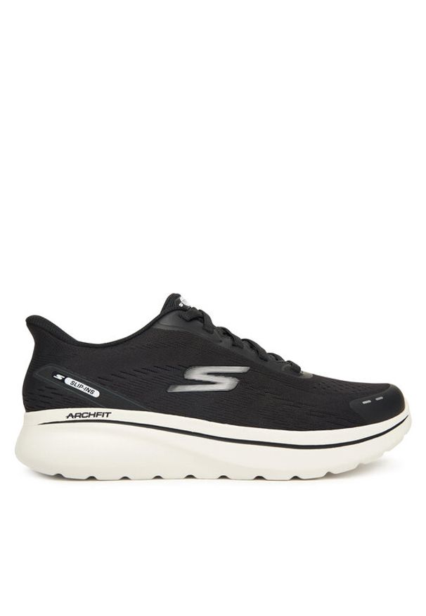skechers - Skechers Sneakersy Go Walk Arch Fit N-Joy 217075 BKW Czarny. Kolor: czarny. Materiał: materiał