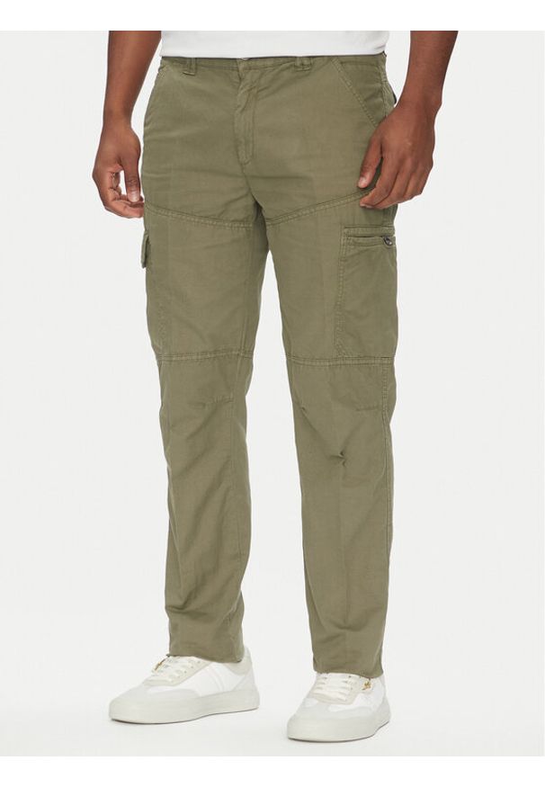 Aeronautica Militare Spodnie materiałowe 251PA1662CT3526 Khaki Regular Fit. Kolor: brązowy. Materiał: bawełna