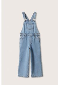 Mango Kids ogrodniczki jeansowe dziecięce Donna gładkie regulowana talia. Okazja: na co dzień. Kolor: niebieski. Materiał: jeans. Wzór: gładki. Styl: casual #1