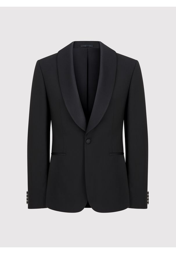 Pako Lorente - PAKO LORENTE - Smokingowa marynarka z poszerzonymi klapami szalowymi. Materiał: wełna. Styl: młodzieżowy