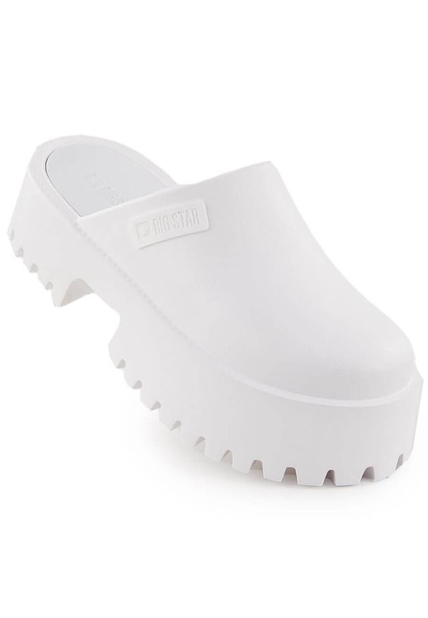 Big-Star - Klapki damskie na masywnej podeszwie białe Big Star NN274015. Okazja: na co dzień, na plażę. Kolor: biały. Materiał: tworzywo sztuczne. Styl: casual