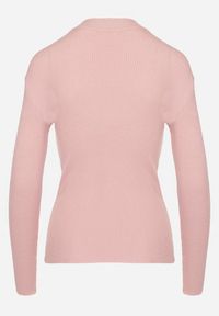 Born2be - Jasnoróżowy Sweter z Golfem z Ozdobnym Wycięciem Essine. Typ kołnierza: golf. Kolor: różowy. Materiał: materiał. Sezon: zima #2