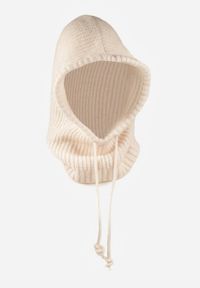 Renee - Beżowa Czapka Balaclava z Wełną i Ściągaczami Linobra. Kolor: beżowy. Materiał: wełna #3