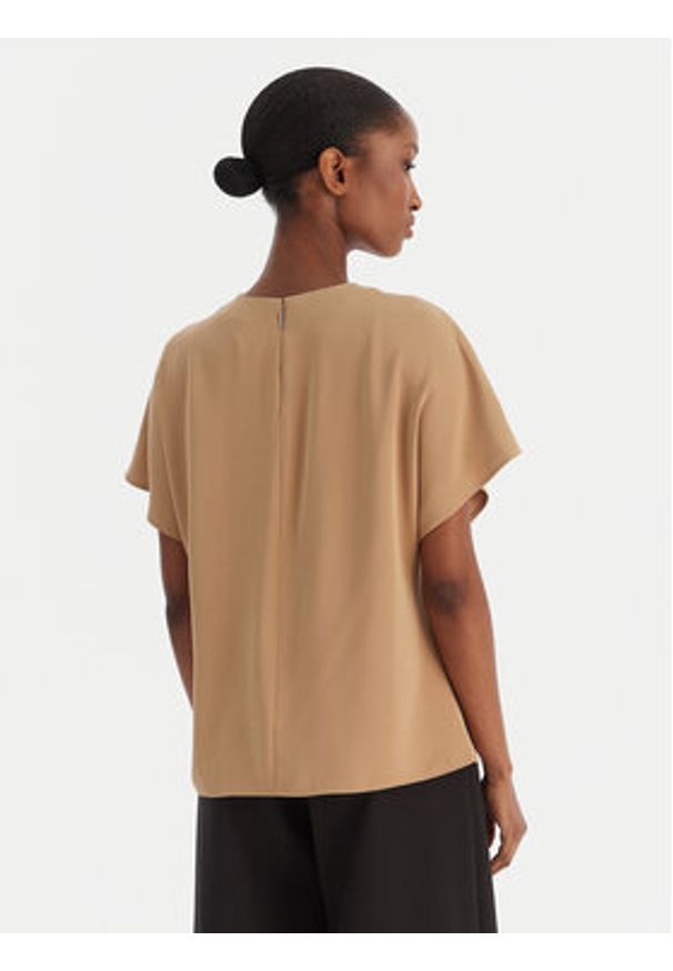 Calvin Klein Bluzka LV044E902G Beżowy Regular Fit. Kolor: beżowy. Materiał: syntetyk
