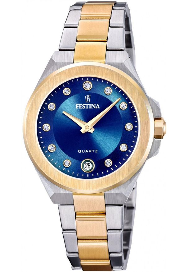 Zegarek damski Festina F20702-3 CYRKONIE srebrny. Kolor: srebrny