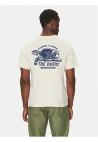 Element T-Shirt ELYZT00518 Beżowy Regular Fit. Kolor: beżowy. Materiał: bawełna