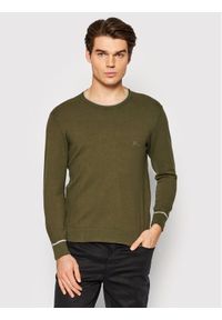 Guess Sweter Kevin M1YR53 Z2SA0 Zielony Slim Fit. Kolor: zielony. Materiał: bawełna