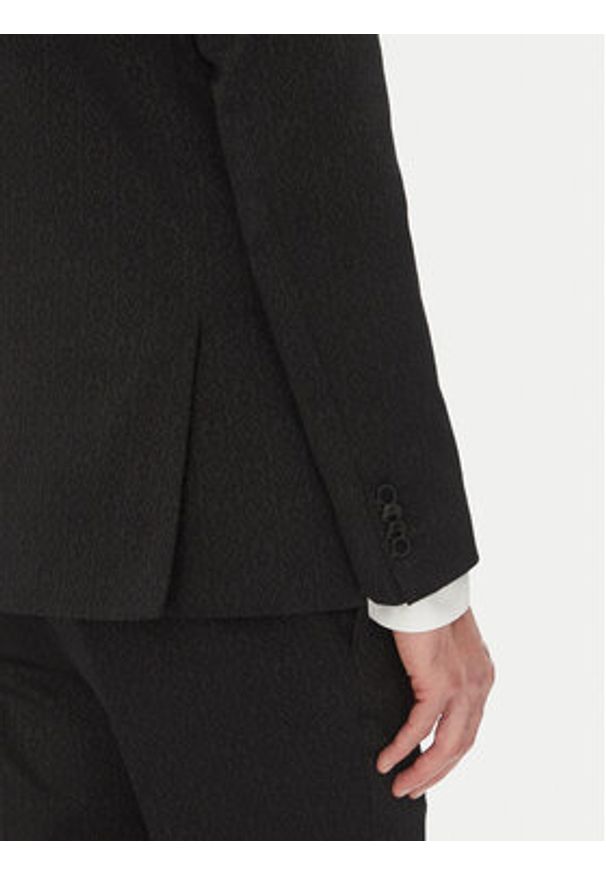 Karl Lagerfeld - KARL LAGERFELD Marynarka 155244 552042 Czarny Regular Fit. Typ kołnierza: dekolt w karo. Kolor: czarny. Materiał: bawełna