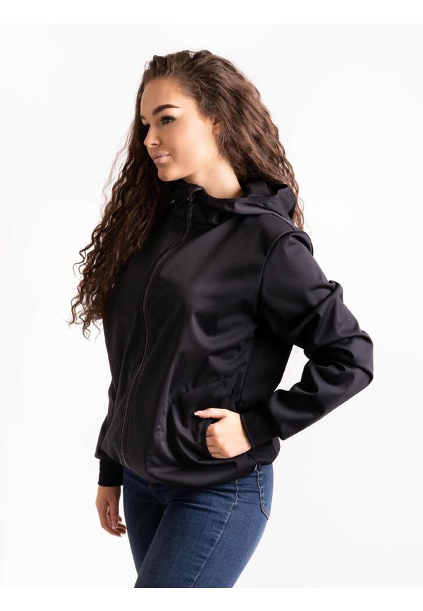 UNUO - Damska kurtka softshell bez izolacji stretch Basic, czarny. Kolor: czarny. Materiał: softshell. Sezon: lato, jesień, wiosna