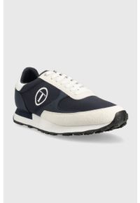 Trussardi Jeans - Trussardi sneakersy Palace kolor granatowy 77A00512 9Y099998. Nosek buta: okrągły. Kolor: niebieski #5