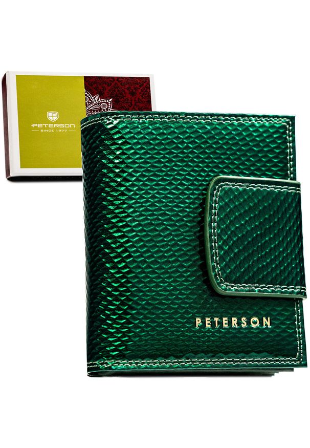 Portfel damski Peterson PTN 42329-DSL zielony. Kolor: zielony. Materiał: skóra