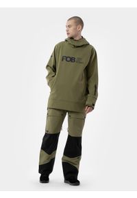 4f - Bluza snowboardowa z softshellu membrana 5000 męska. Kolor: oliwkowy, wielokolorowy, brązowy. Materiał: materiał, softshell. Długość rękawa: raglanowy rękaw. Długość: długie. Sezon: zima. Sport: snowboard #2