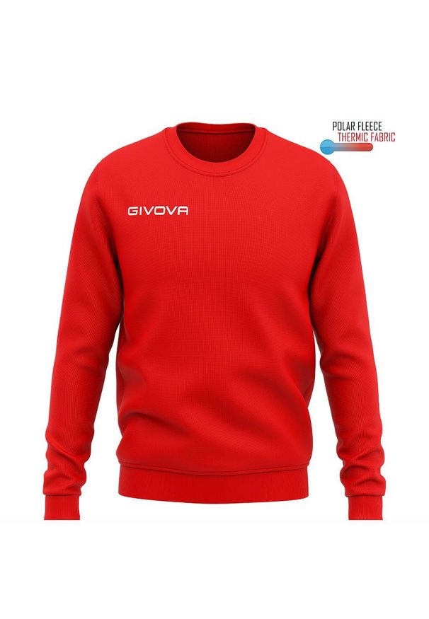 Bluza piłkarska dla dorosłych Givova Maglia One czerwona. Typ kołnierza: bez kaptura. Kolor: czerwony. Materiał: poliester. Sport: piłka nożna