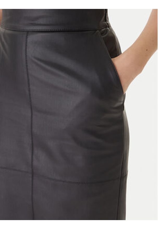 Elisabetta Franchi Spódnica z imitacji skóry GO-145-57E2 Czarny Regular Fit. Kolor: czarny. Materiał: syntetyk