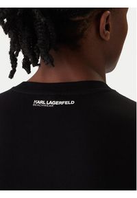 Karl Lagerfeld - KARL LAGERFELD T-Shirt A2M46038 Czarny Regular Fit. Typ kołnierza: dekolt w karo. Kolor: czarny. Materiał: bawełna #5