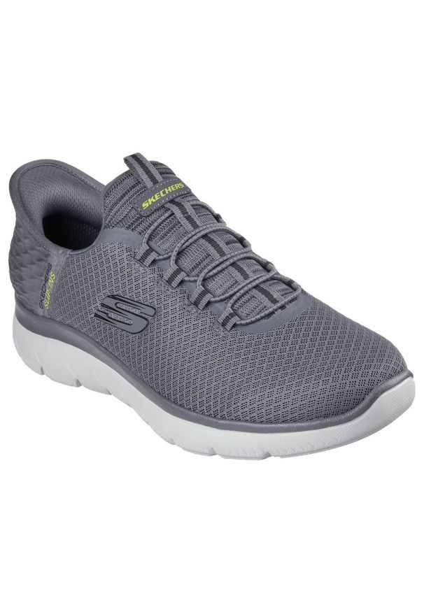 skechers - Męskie SUMMITS HIGH RANGE Slip-On Ciemnoszary. Zapięcie: bez zapięcia. Kolor: szary. Materiał: materiał