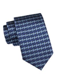 Męski Krawat - Angelo di Monti - Niebieski, Wzór Geometryczny. Kolor: niebieski. Materiał: tkanina. Wzór: geometria. Styl: wizytowy, elegancki