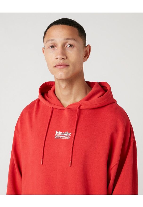 Wrangler - MĘSKA BLUZA WRANGLER HOODIE ROCOCCO RED W6E1HAXA4 112130724