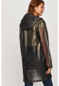Rains - Kurtka przeciwdeszczowa 1269 Transparent Hooded Coat. Kolor: czarny. Materiał: tkanina. Wzór: gładki #3