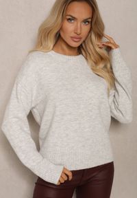 Renee - Jasnoszary Sweter z Domieszką Wełny Torissia. Kolor: szary. Materiał: wełna. Sezon: zima