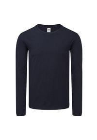 FRUIT OF THE LOOM - Kultowa Koszulka Z Długim Rękawem Unisex Dla Dorosłych. Kolor: niebieski. Długość rękawa: długi rękaw. Długość: długie. Sport: turystyka piesza