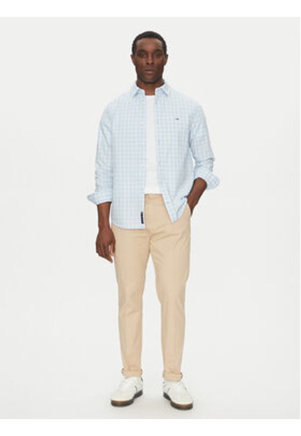 Tommy Jeans Koszula DM0DM20885 Błękitny Regular Fit. Kolor: niebieski. Materiał: bawełna